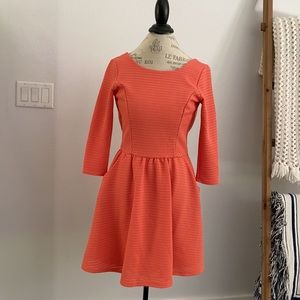 Coral scoop neck mini dress